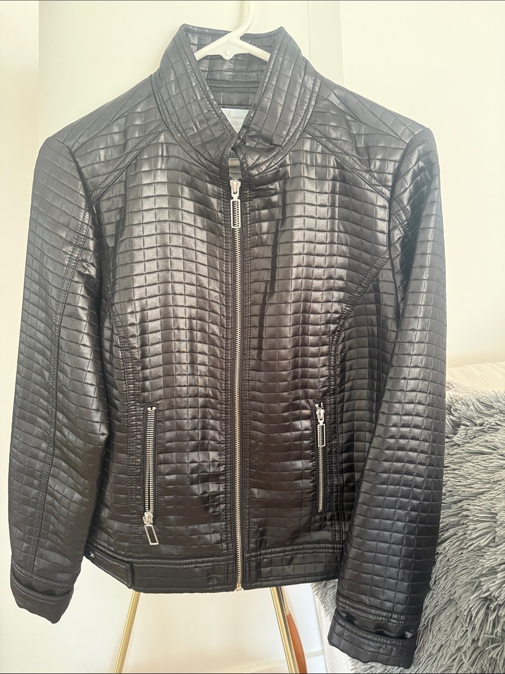 JH Collectibles Black Quilted Faux Leather Jacket